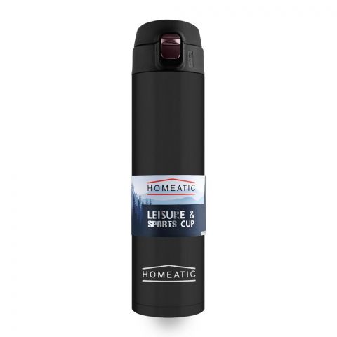 Homeatic Leisure & Sports Cup Steel Water Bottle, Black, 500ml, KD-837