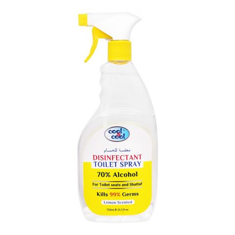 Cool & Cool Disinfectant Toilet Spray, Lemon Scented, 750ml
