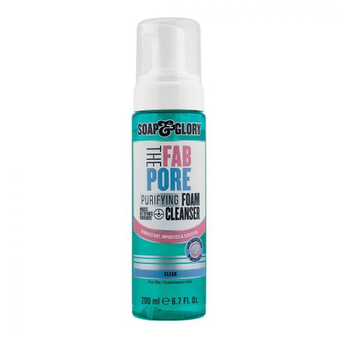 Soap & Glory The Fab Pore Clear Purifying Foam Cleanser, For Oily/Combination Skin, 200ml