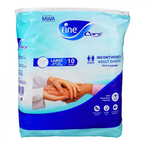 Fine Care DermaPro Adult Diapers, Large, 110-156 cm, 29-61 Inches, 9-Pack