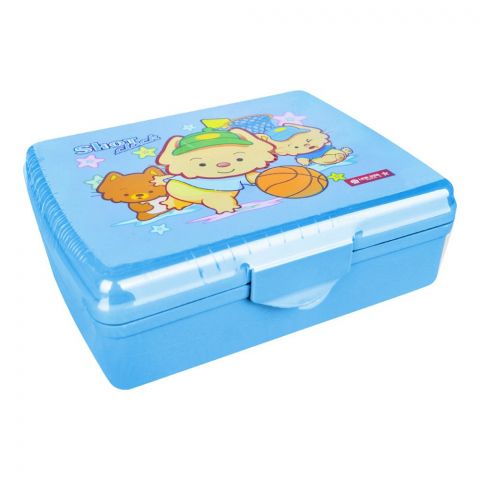 Lion Star Plastic Snap Lunch Box, 16cm (H) x 12cm (W) x 6cm (D), Blue, SB-32