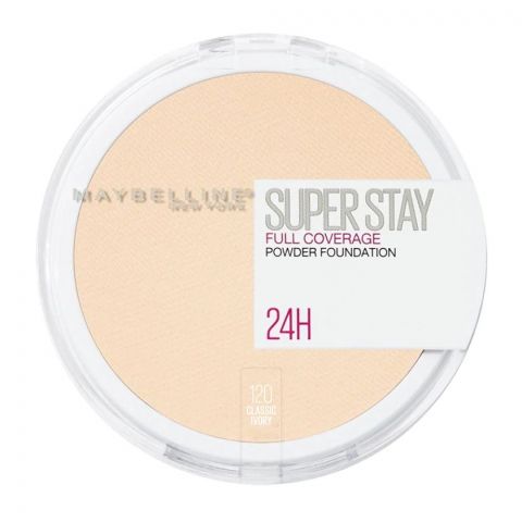 Maybelline New York Superstay 24h Full Coverage Powder Foundation, 120 Classic Ivory