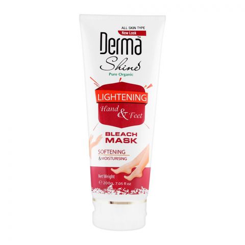 Derma Shine Pure Organic Lightening Hand & Feet Bleach Mask, For All Skin Types, 200g