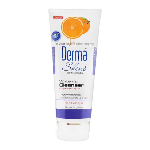 Derma Shine Gently Exfoliating Orange Whitening Cleanser, For All Skin Types, 200g