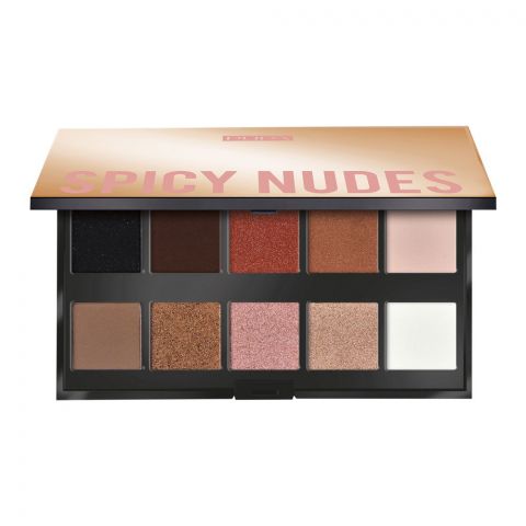 Pupa Milano Make Up Stories Spicy Nudes Eyeshadow Palette, 10 Shades, 001