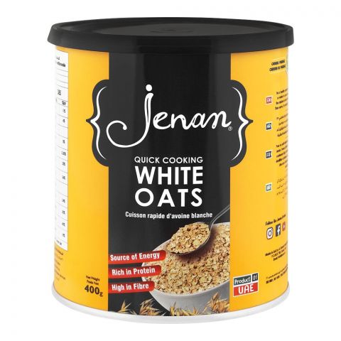 Jenan Quick Cooking White Oats, Tin, 400g