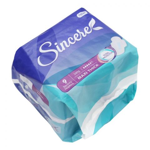 Sincere Maxi Thick Long Sanitary Napkins, 9 Pads
