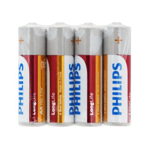 Philips Long Life AA Batteries, 4-Pack, R6L4F/97