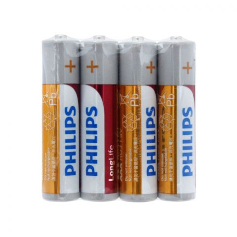 Philips Long Life AAA Batteries, 4-Pack, R03L4F/97