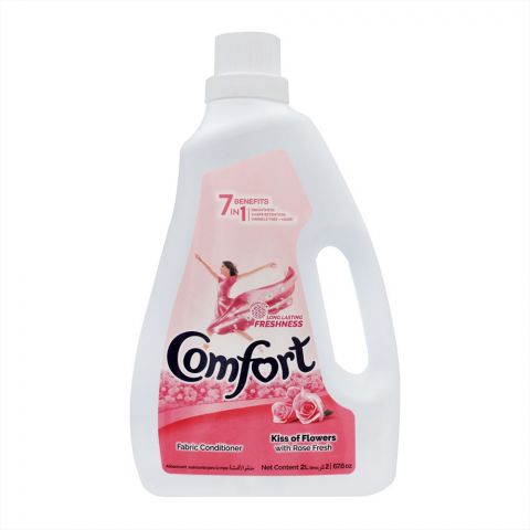 Comfort Fabric Conditioner, Kiss Of Flowers With Rose, 2 Liters