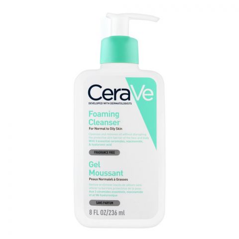 CeraVe Fragrance Free Foaming Cleanser, Normal To Oily Skin, 236ml