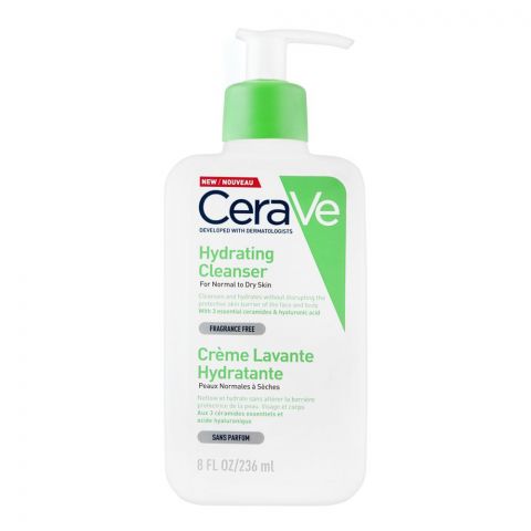CeraVe Fragrance Free Hydrating Cleanser, Normal To Dry Skin, 236ml