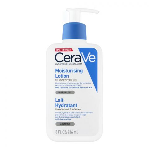 CeraVe Fragrance Free Moisturising Lotion, Dry To Very Dry Skin, 236ml