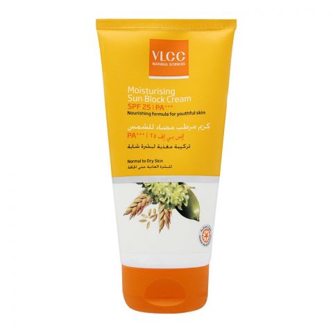 VLCC Natural Sciences Moisturising Sun Block Cream, SPF 25 PA+++, Normal To Dry Skin, 150ml