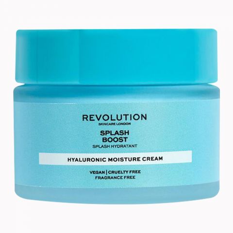 Makeup Revolution Splash Boost Hyaluronic Moisture Cream, Fragrance Free, 50ml