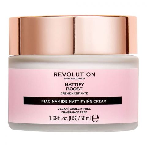 Makeup Revolution Mattify Boost Niacinamide Mattifying Cream, Fragrance Free, 50ml