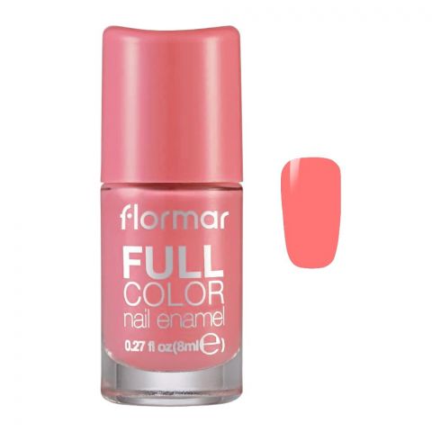 Flormar Full Color Nail Enamel, FC63, Comfy Coral, 8ml