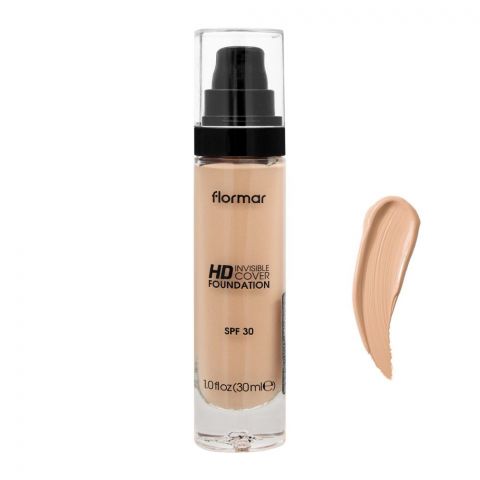Flormar Invisible Coverage HD Foundation, 40 Light Ivory 30ml
