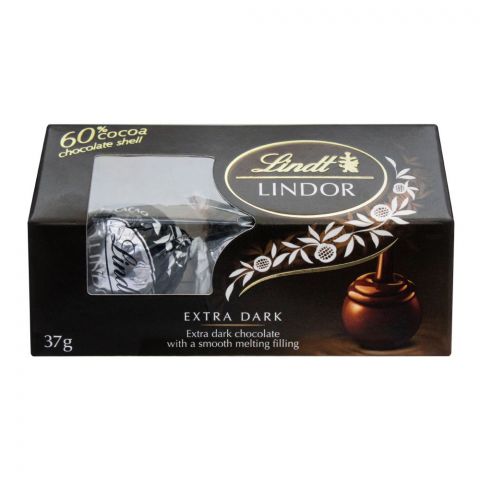 Lindt Lindor Extra Dark 60% Cocoa Chocolate Shell Box, 37g