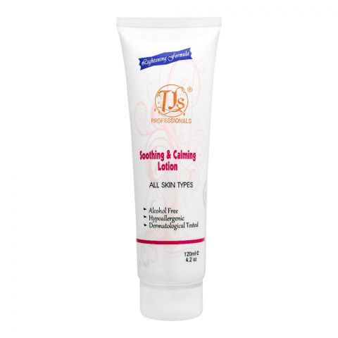 TJs Professionals Soothing & Calming Lotion, Alcohol Free, All Skin Types, 120ml