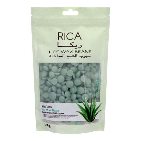 RICA Aloe Vera Hot Wax Beans, All Skin Types, 150g