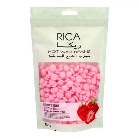 RICA Strawberry Hot Wax Beans, All Skin Types, 150g