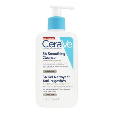 CeraVe Fragrance Free SA Smoothing Cleanser, For Dry, Rough & Bumpy Skin, 236ml