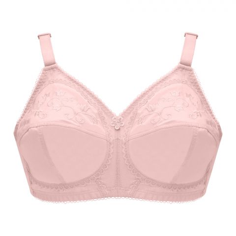 BeBelle Doria Cotton Embroidered Control Bra, Orchid Pink