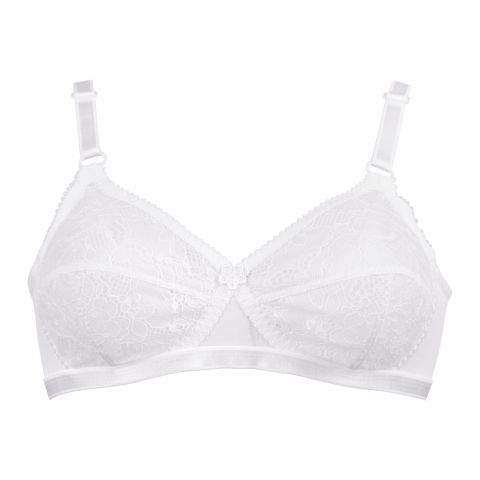 BeBelle X-Over Lace Cup/Cross Bra, White, 1083