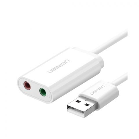 UGreen USB 2.0 External Sound Adapter, White, 30143