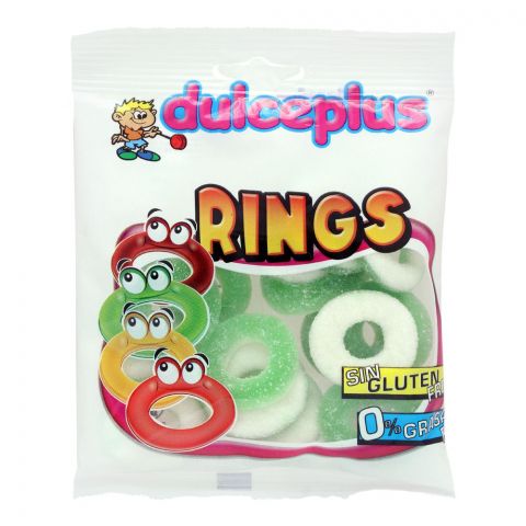 Dulceplus Sour Apple Rings Jelly, Gluten Free, Pouch, 100g