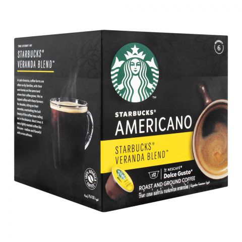 Nescafe Dolce Gusto Starbucks Americano Roast And Ground Coffee Capsules, 6+6 Single Serve Pods