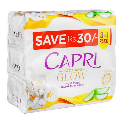 Capri Glow Jasmine White Soap, 3x150g