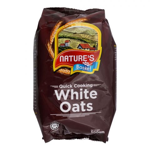 Nature's Basket Quick Cooking White Oats, Pouch, 500g