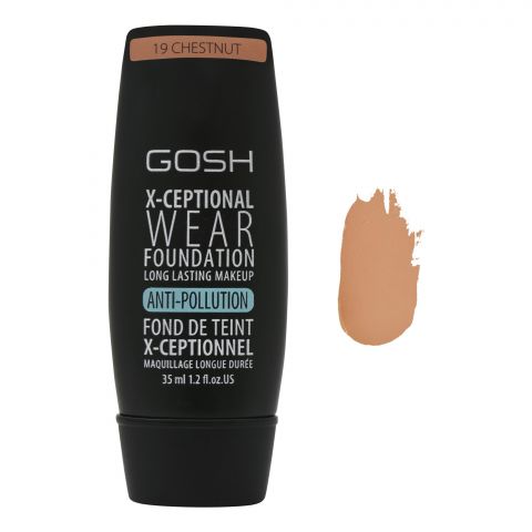 Gosh X-Ceptional Wear Foundation, 19 Chestnut, 35ml