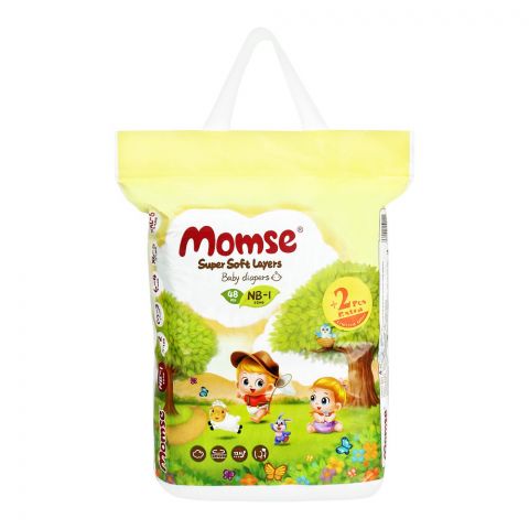 Momse Baby Diapers, NB-1, Upto 5 KG, 48-Pack