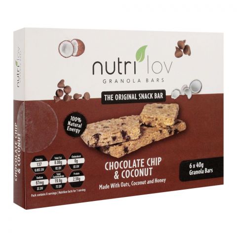 Nutri Lov Granola Bars, Almond Cappuccino, 6x45g