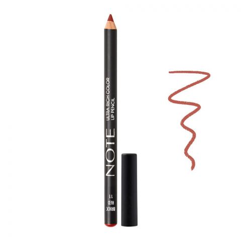 J. Note Ultra Rich Color Lip Pencil, 11 Brick Red