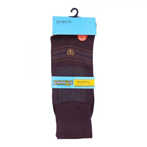 Goldtoe Diabetic Mercerized Socks, 1 Pair, Brown