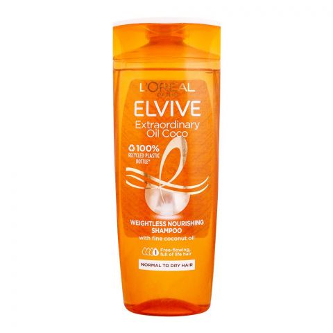 L'Oreal Paris Elvive Extraordinary Oil Coco Weightless Nourishing Shampoo, For Normal To Dry Hair, 400ml