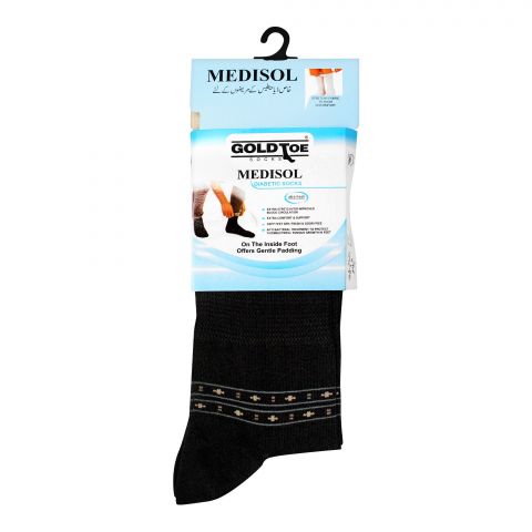 Goldtoe Medisol Gents Diabetic Cotton Lycra Socks Black