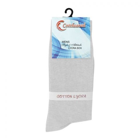Cottheaven Men's Cotton Lycra Socks, Silver