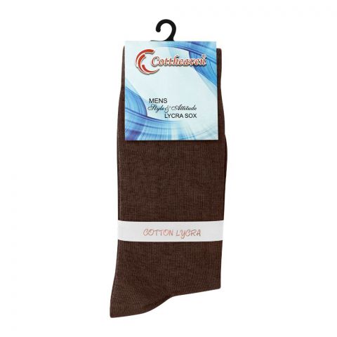 Cottheaven Men's Cotton Lycra Socks, Brown