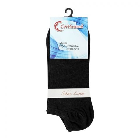 Cottheaven Men's Shoe Liner Socks, Black
