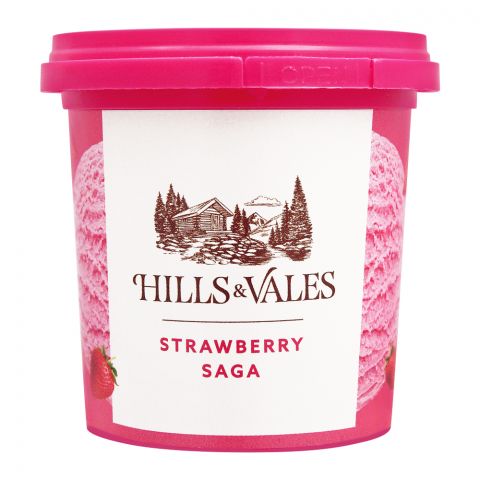 Hills & Vales Strawberry Saga Ice Cream, 125ml