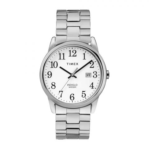 Timex Men's Indiglo WR30M Chrome Round Dial & Bracelet Analog Watch, TW2R58400