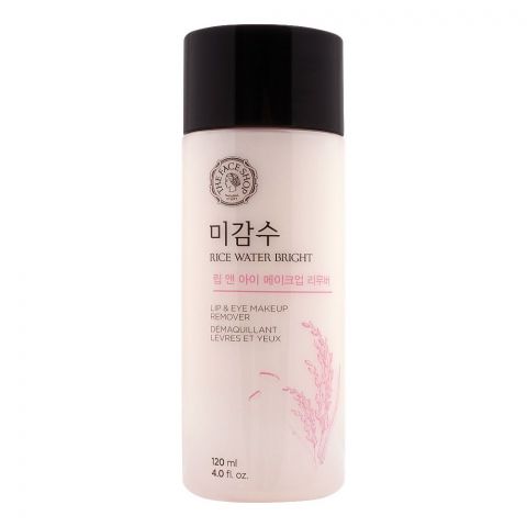 The Faceshop Rice Water Bright Lip & Eye Makeup Remover, 120ml