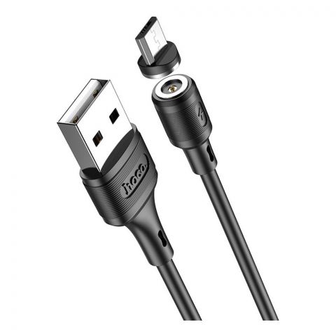 Hoco Magnetic Charging Cable, Black, For Micro USB, 1m, X52