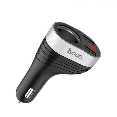 Hoco Regal Digital Display Cigarette Lighter Car Charger, Black, Z29