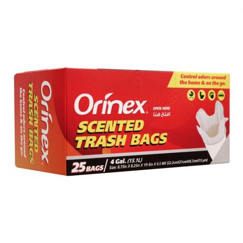 Orinex Scented Trash Bags, 25 Bags/4Gal